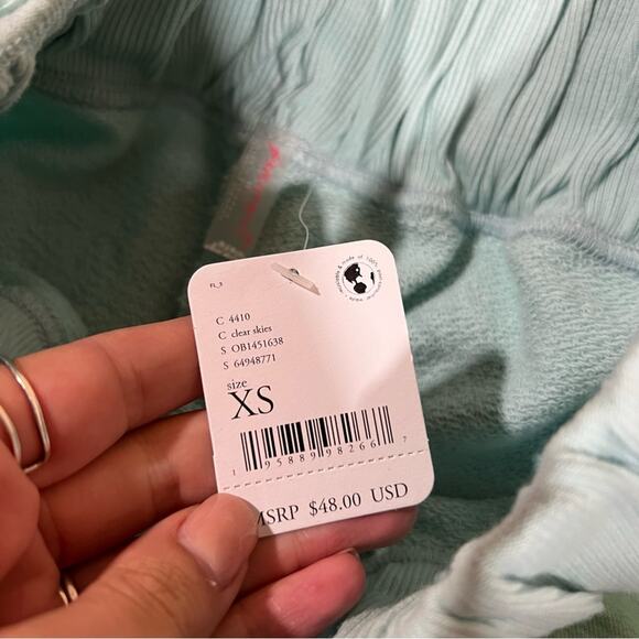 Free People FP Movement cinched shorts in blue clear skies XS NEW - Picture 6 of 8